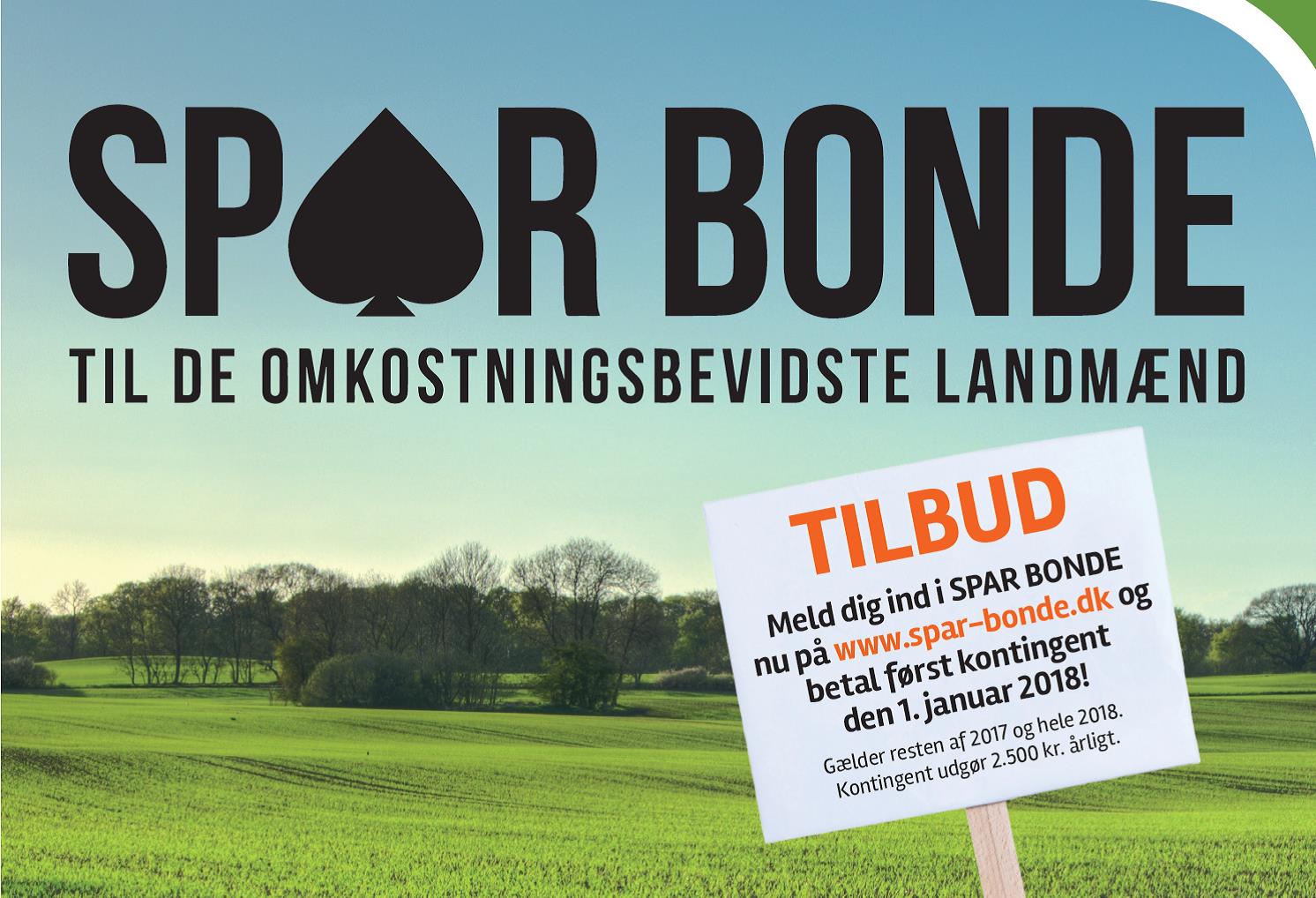 Meld dig ind i Spar Bonde nu – og betal først næste år